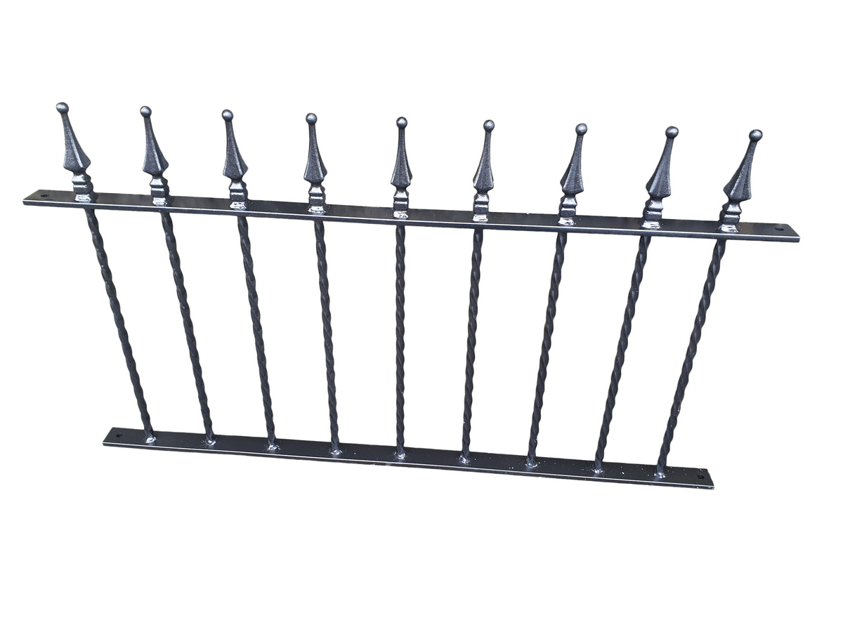 Wrought iron steel fencing panels garden boundary UK made Halifax
