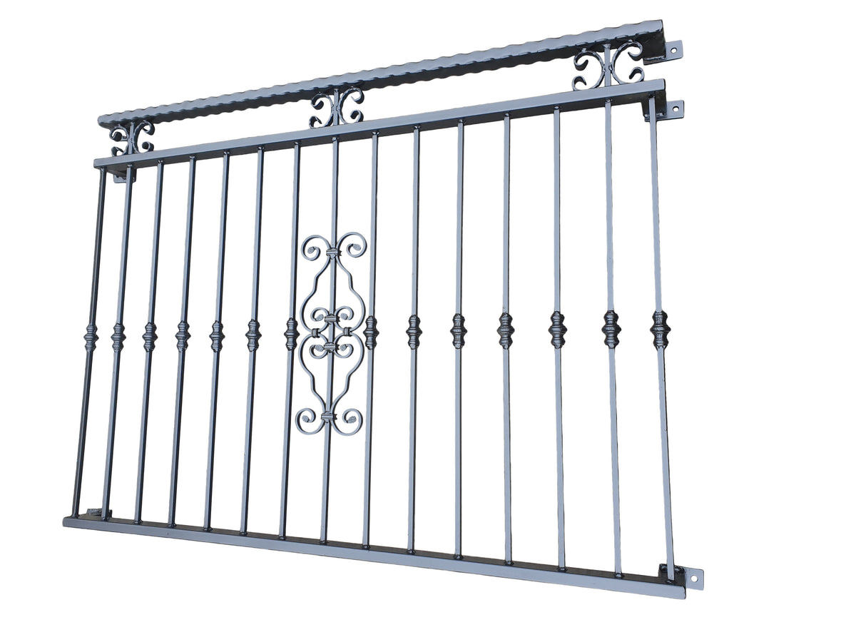 Steel Juliet balcony rail for French doors UK made Halifax
