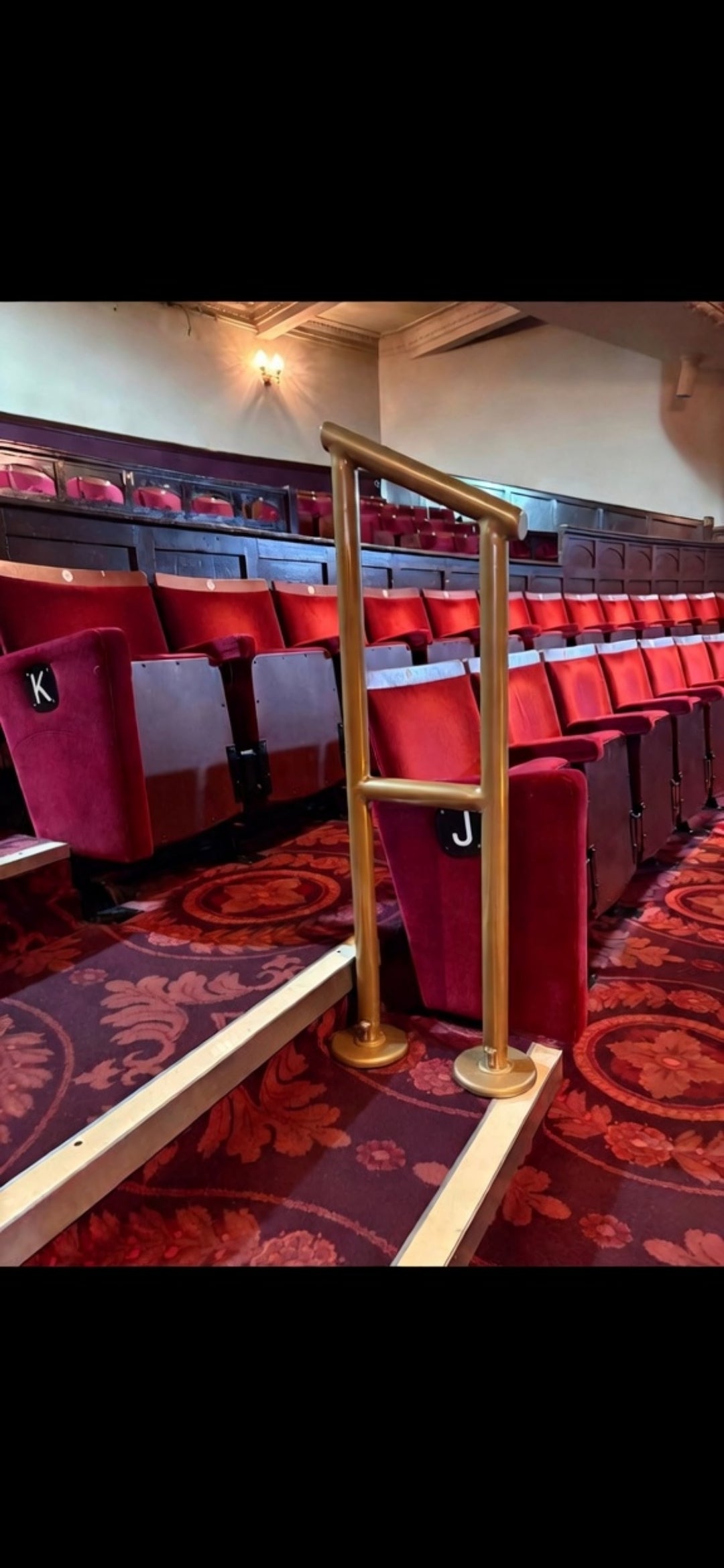 Brass effect playhouse balcony handrail installed